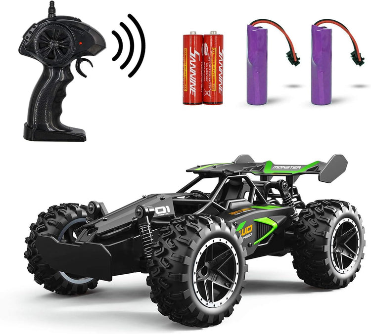 Remote Control Car, RC Cars for Boys Age 8-12, Toys Cars for Boys Age 4-7, 1:18 2.4Ghz Monster RC Truck Toys for Girls, off Road RC Crawler Easter Basket Stuffers Gifts for Kids(Black Green)