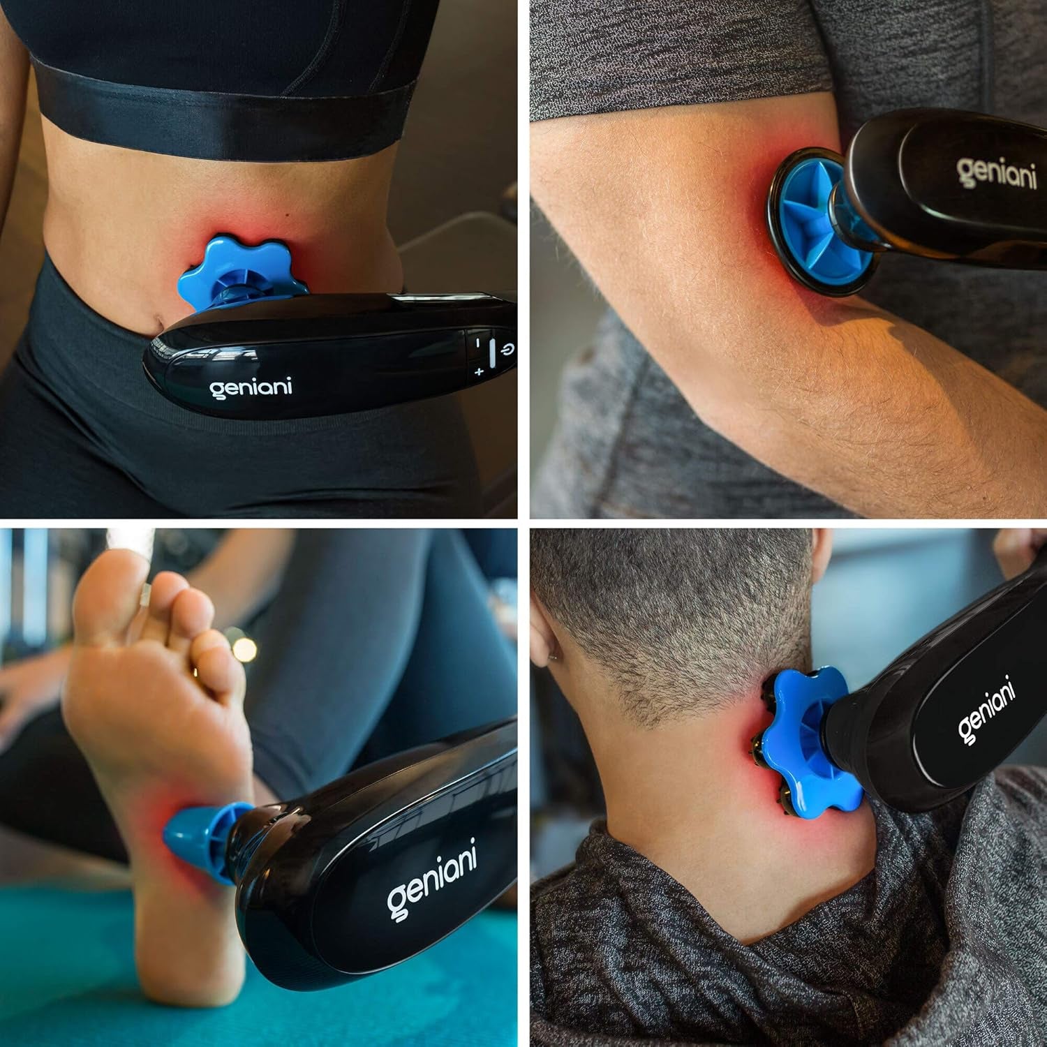 Deep Tissue Massager for Back, Shoulders, Neck & Sore Muscles - Cordless Electric Handheld Massager Full Body Pain Relief - Percussion Massage Therapy for Legs, Feet & Body (Black)