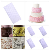 DIY Baking Tool Pearl Applicator with 4 Transfer Heads Fondant Cake Plaid Embossed Mold Cake Decoration Coating Tool