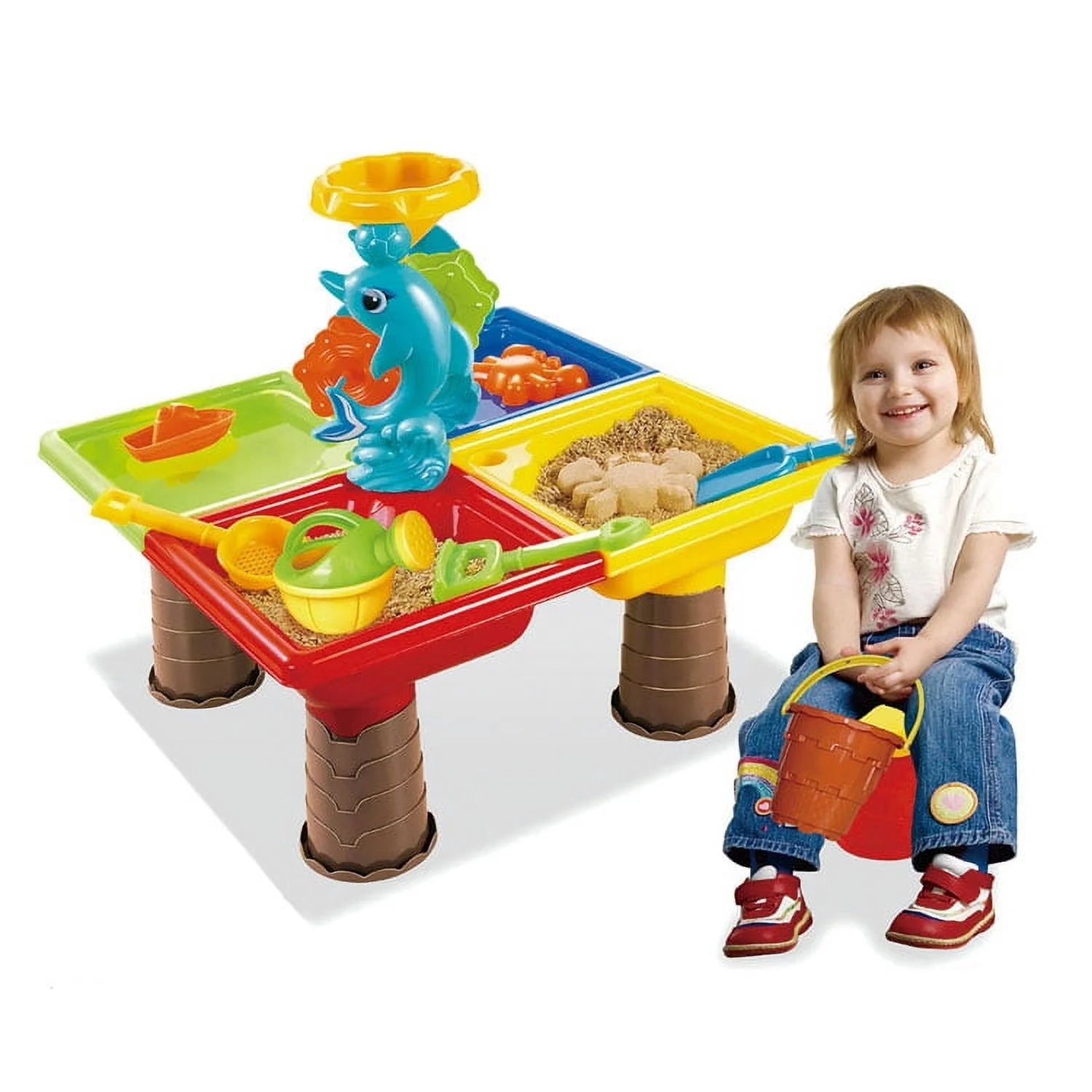 Beach Toys Sand and Water Activity Table Set 25Pcs W/Dolphin Ideal for Beach This Summer!