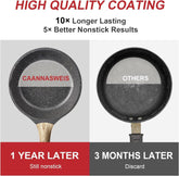 Nonstick Granite Frying Pan Skillet, Non Stick Omelette Fry Pans, Omelet Egg Pan, Stone Cookware Chef&