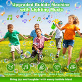 Bubble Machine with Light for Kids,20000+ Bubbles per Minute Automatic Flower Bubble Maker for Toddlers,2025 Upgrade Portable Battery Operated Bubble Machine Toy for Outdoor/Indoor Parties Birthday