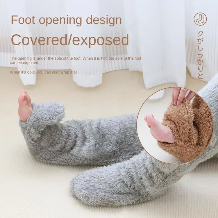 Hot Fluffy Thigh High Socks for Pregnant Women Elderly Legs Snuggle Long Paws Fuzzy Leggings over Knee Slippers Hairy Stockings
