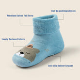 Baby Girl Winter Socks with Grips for Baby Warm Non Slip Socks Baby Boys Thick Terry Socks