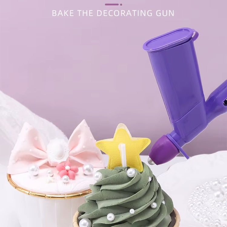 DIY Baking Tool Pearl Applicator with 4 Transfer Heads Fondant Cake Plaid Embossed Mold Cake Decoration Coating Tool