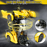 Remote Control Car for Boys, 1:18 Scale Rc Race Car with 360° Rotating Led Lights & One Button Deformation - Rc Cars Robot Toy Cars for Kids 3 4 5 6 7 8-12 Birthday Easter Gifts ﻿
