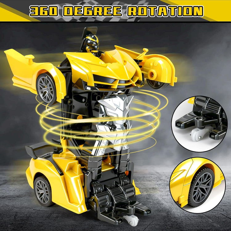 Remote Control Car for Boys, 1:18 Scale Rc Race Car with 360° Rotating Led Lights & One Button Deformation - Rc Cars Robot Toy Cars for Kids 3 4 5 6 7 8-12 Birthday Easter Gifts ﻿