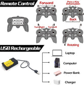 Remote Control Car - Transform Robot Toys for Boys Teens, Rechargeable RC Car with Lights, 2.4Ghz RC Car 1:18 Rechargeable 360° Rotating Race Transform Car Birthday Christmas Gifts for Kids