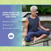 Zafu Meditation Pillows for Sitting on Floor, Yoga Cushion, Cotton/Buckwheat Fill Yoga Pillow, Zafu Meditation Cushion, Zen Kneeling Prayer Pad- Made in USA - 14" round - Natural