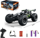 Remote Control Car, RC Cars for Boys Age 8-12, Toys Cars for Boys Age 4-7, 1:18 2.4Ghz Monster RC Truck Toys for Girls, off Road RC Crawler Easter Basket Stuffers Gifts for Kids(Black Green)