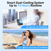 KIMMOO Desk Fan for Bedroom, 199 Speeds Turbo Airflow, Portable Fan with Ice Cooling, Digital Display Quiet Table Fan, 270° Rotating Small Rechargeable Battery Desktop Fans for Home Office