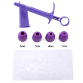 DIY Baking Tool Pearl Applicator with 4 Transfer Heads Fondant Cake Plaid Embossed Mold Cake Decoration Coating Tool