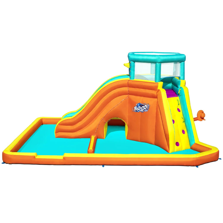 H2OGO! Tidal Tower Slide Kids Backyard Inflatable Water Park W/ Slide and Air Blower