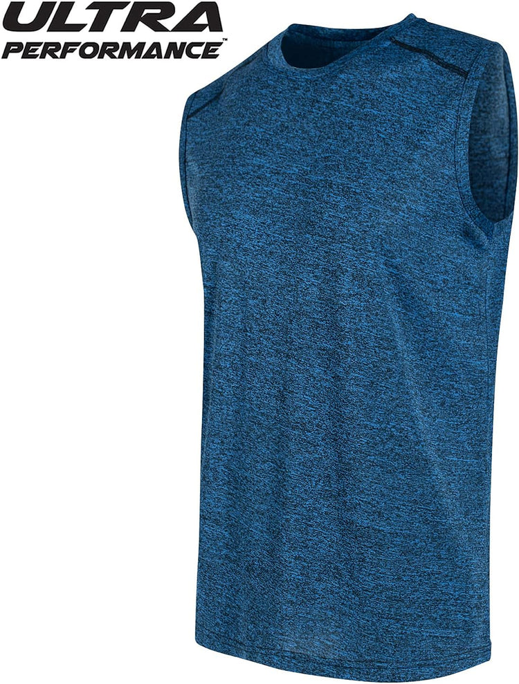 5 Pack Mens Dri Fit Sleeveless Muscle T Shirts Gym Workout Shirts for Men Pack