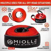 gear Tow Strap 4”X30’- 45000Lbs MBS Recovery Strap Kit Includes: Tow Rope, 2 D-Ring Shackles MBS- 62700LBS, Storage Case