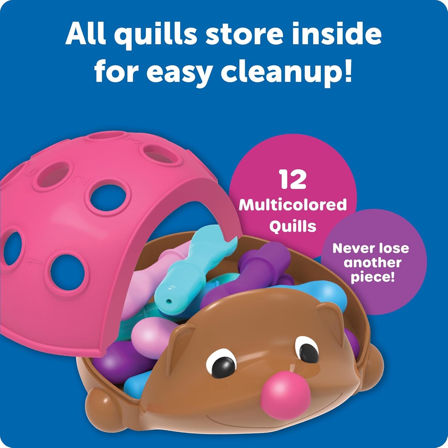 Spike the Fine Motor Hedgehog Pink - Toddler Montessori Toys, Stacking Shape, Gifts for Boys and Girls, Pattern Sensory Bin, Sorting Activities, Educational Games, Kindergarten