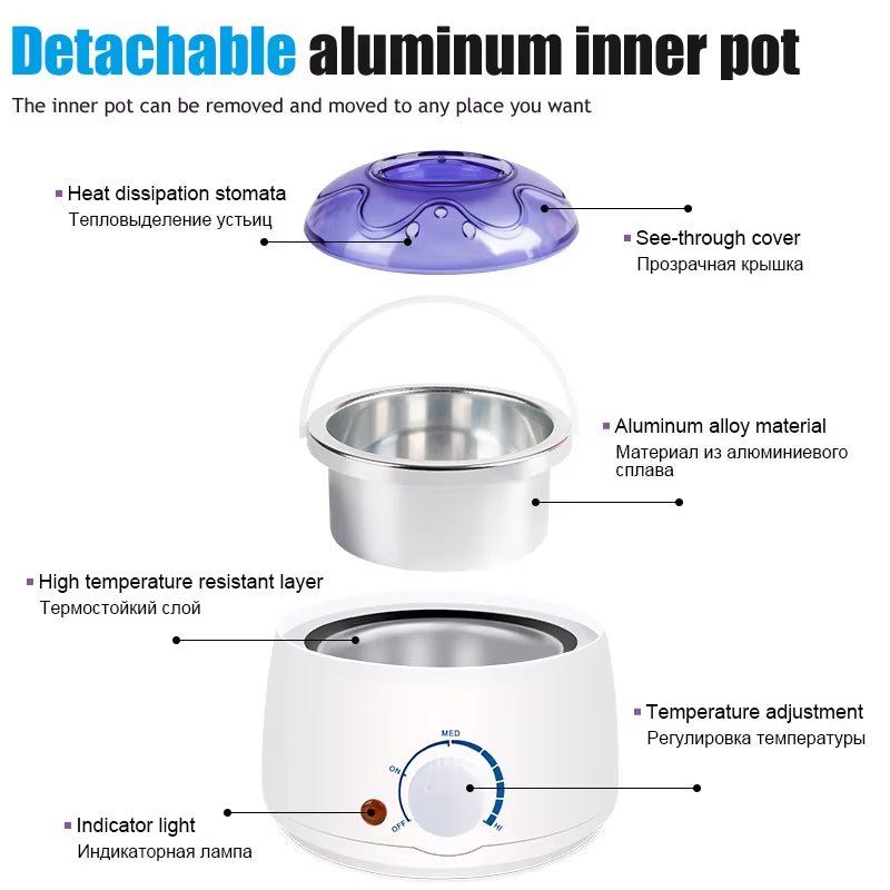 500Ml Hair Removal Wax Melting Machine Wax-Melt Epilator Quick Heater Wax Melting Pot Hair Removal Wax Beans Waxing Machine