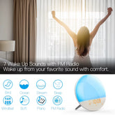 MOES Wifi Wake up Smart Light Alarm Clock with 7 Colors Sunrise Sunset Simulation Tuya APP Control Works with Alexa Google Home