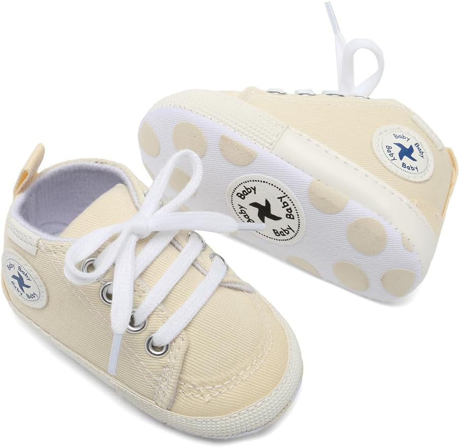 Baby Girls Boys Shoes Soft Anti-Slip Sole Newborn First Walkers High Top Canvas Denim Unisex Infant Sneaker