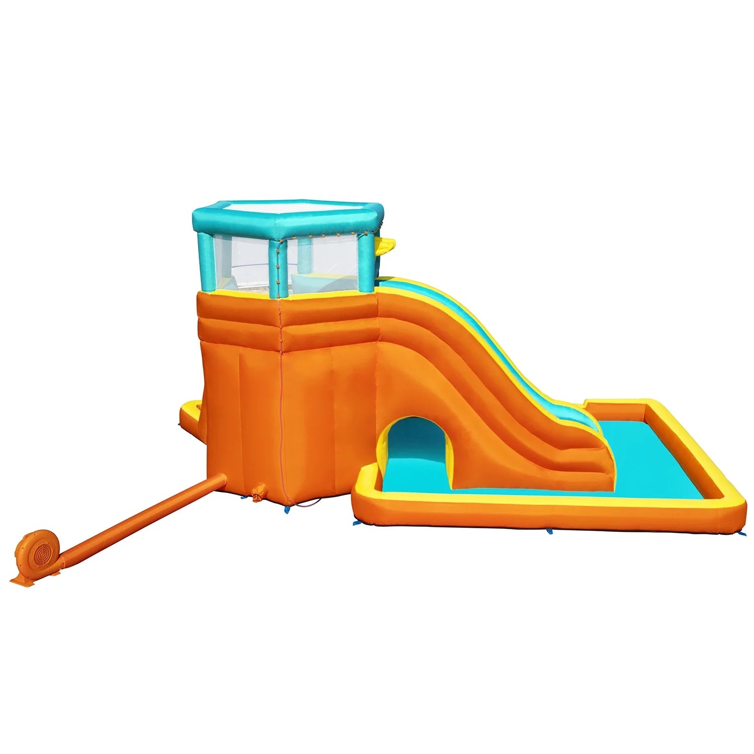 H2OGO! Tidal Tower Slide Kids Backyard Inflatable Water Park W/ Slide and Air Blower