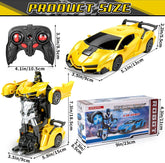 Remote Control Car for Boys, 1:18 Scale Rc Race Car with 360° Rotating Led Lights & One Button Deformation - Rc Cars Robot Toy Cars for Kids 3 4 5 6 7 8-12 Birthday Easter Gifts ﻿