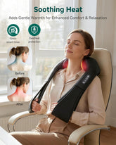 Shiatsu Neck and Shoulder Massager - Back Massager with Heat, Deep Kneading Electric Massage Pillow for Neck, Back, Shoulder,Foot,Body