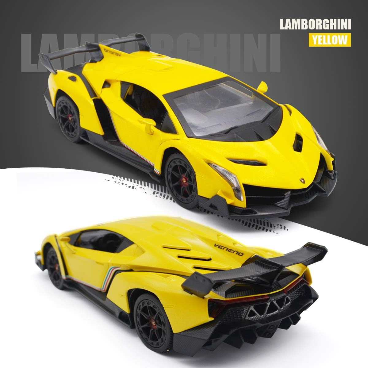 Remote Control RC CAR Racing Cars Compatible with Lamborghini Veneno Officially Licensed 1:24 Toy RC Cars Model Vehicle for Boys 6,7,8 Years Old,Yellow