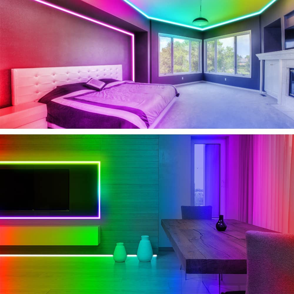 Battery Operated LED Strip Lights 20Ft, Battery Powered LED Strip Lights for Bedroom Color Changing APP Remote, USB Led Lights for TV, Room, Kitchen, Party