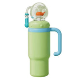 24Oz Stainless Steel Whale Fountain Tumbler with Handle Drinking Cup with Straw Whale Squirt Water Cup 710Ml Drinking Cup