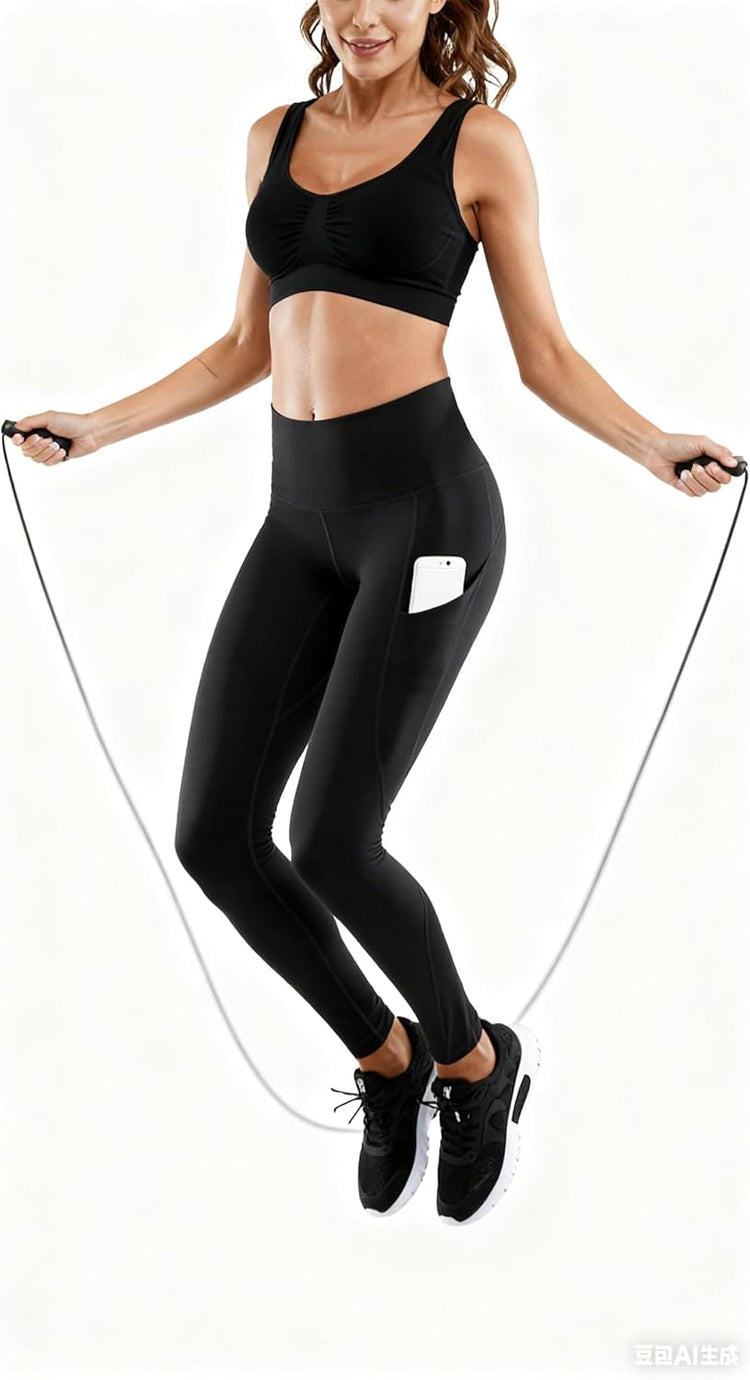 High Waist Yoga Pants - Yoga Pants with Pockets Tummy Control, 4 Ways Stretch Workout Running Yoga Leggings