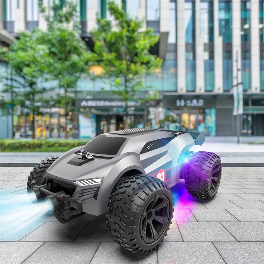 High Speed RC Car, Remote Control Car, 1:22 Scale 2WD Off-Road RC Racing Car with Headlight for 4-12 Years Old Kids Adults, Gray