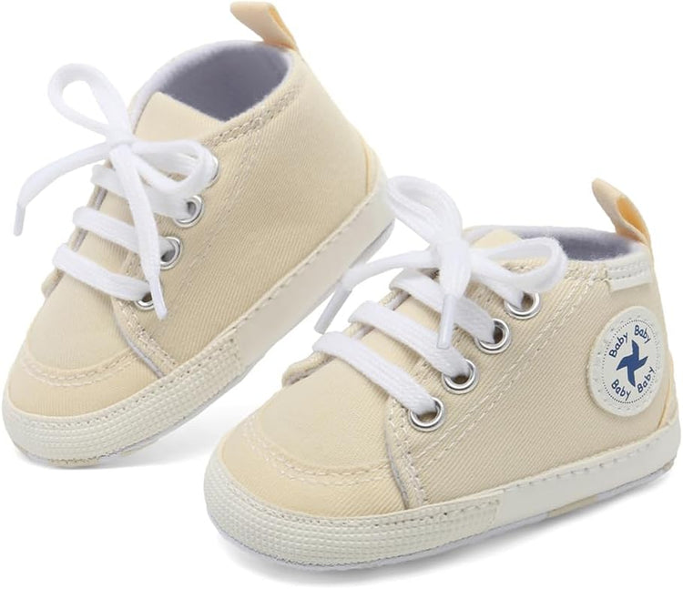 Baby Girls Boys Shoes Soft Anti-Slip Sole Newborn First Walkers High Top Canvas Denim Unisex Infant Sneaker