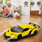 Remote Control RC CAR Racing Cars Compatible with Lamborghini Veneno Officially Licensed 1:24 Toy RC Cars Model Vehicle for Boys 6,7,8 Years Old,Yellow