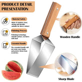 1/2 PCS Triangle Watermelon Cutter, Stainless Steel with Wooden Handle - Melon Slicer, Fruit Cutter for Kitchen Gadgets