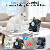KIMMOO Desk Fan for Bedroom, 199 Speeds Turbo Airflow, Portable Fan with Ice Cooling, Digital Display Quiet Table Fan, 270° Rotating Small Rechargeable Battery Desktop Fans for Home Office