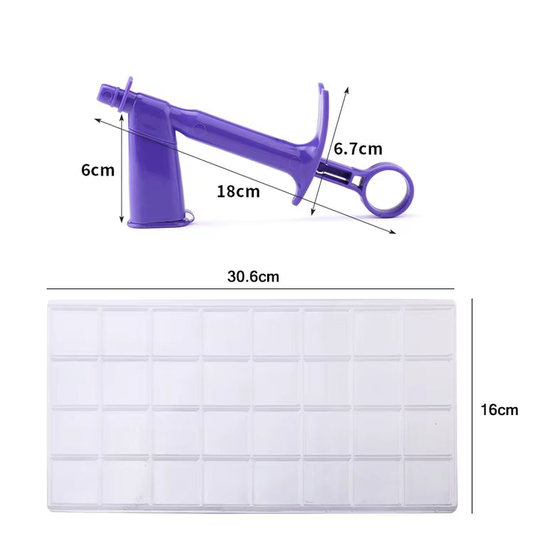 DIY Baking Tool Pearl Applicator with 4 Transfer Heads Fondant Cake Plaid Embossed Mold Cake Decoration Coating Tool