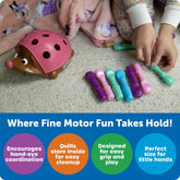 Spike the Fine Motor Hedgehog Pink - Toddler Montessori Toys, Stacking Shape, Gifts for Boys and Girls, Pattern Sensory Bin, Sorting Activities, Educational Games, Kindergarten