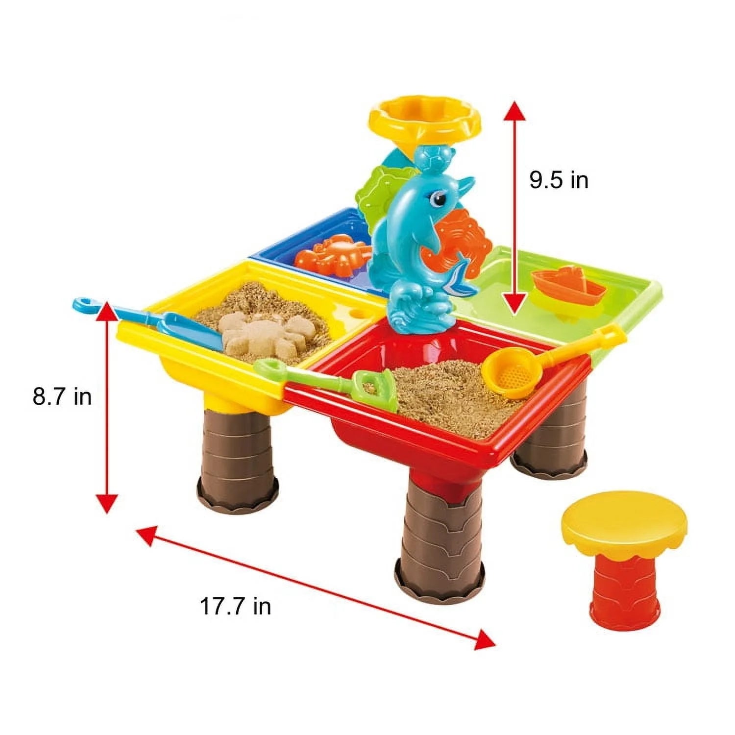 Beach Toys Sand and Water Activity Table Set 25Pcs W/Dolphin Ideal for Beach This Summer!