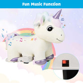 6V Electric Animal Ride on Toy Unicorn Kids Plush Ride-On W/ Music & Handlebars