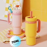 24Oz Stainless Steel Whale Fountain Tumbler with Handle Drinking Cup with Straw Whale Squirt Water Cup 710Ml Drinking Cup