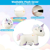 6V Electric Animal Ride on Toy Unicorn Kids Plush Ride-On W/ Music & Handlebars