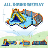 Giant Soccer-Themed Inflatable Water Slide Bouncer W/ Splash Pool without Blower