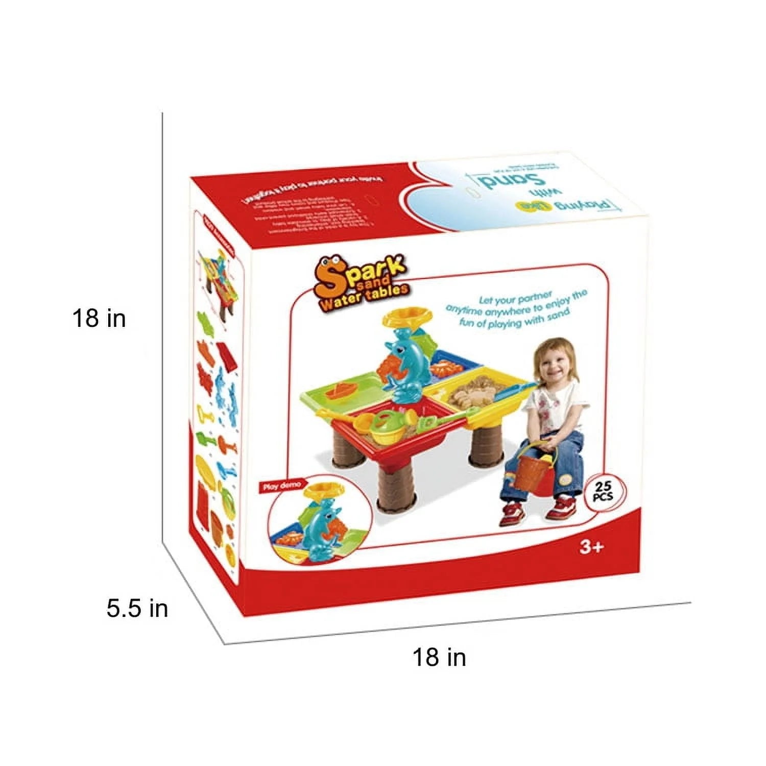 Beach Toys Sand and Water Activity Table Set 25Pcs W/Dolphin Ideal for Beach This Summer!