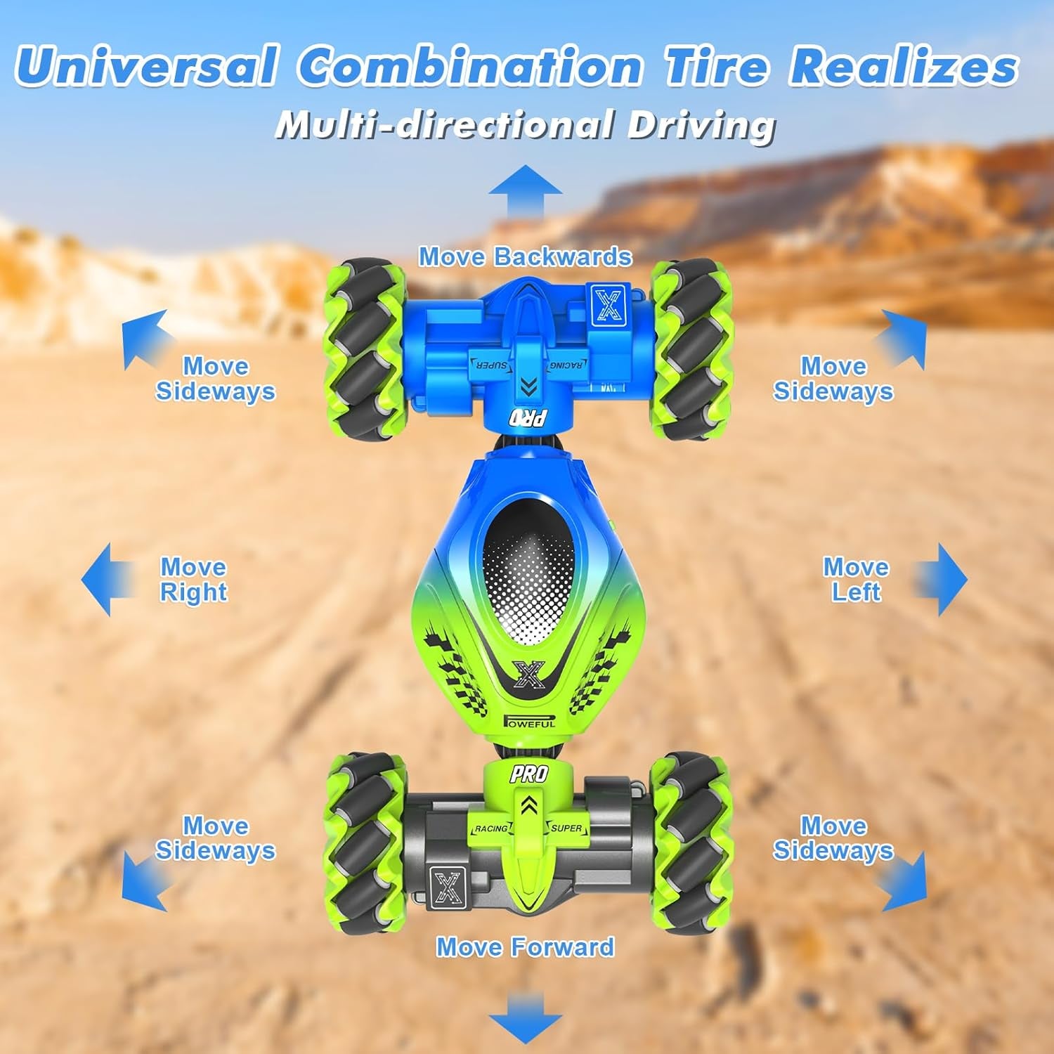 Gesture RC Car, 2.4Ghz 4WD Gesture Sensing RC Stunt Car Toys for 6-12 Years Old Boys Girls, Hand Controlled Remote Drift Twist Offroad 360° Rotation with Lights Music for Birthday Gifts
