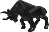 Polyresin Bull Figurine Home Decor, Abstract Sculptures, Originality Home Decoration Furnishing Animal Ornament, Geometric Surface Statues Home Decor Ornament