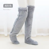 Hot Fluffy Thigh High Socks for Pregnant Women Elderly Legs Snuggle Long Paws Fuzzy Leggings over Knee Slippers Hairy Stockings