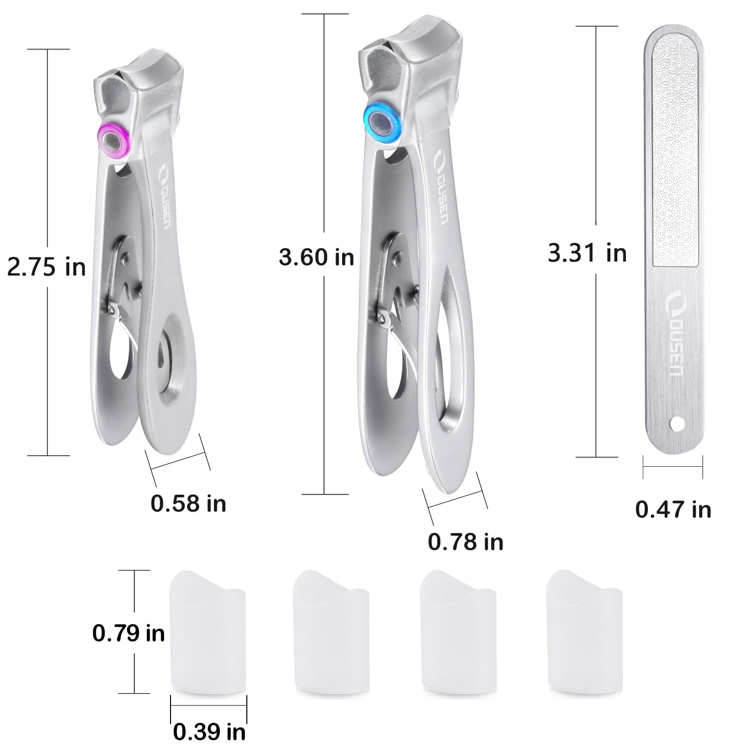 Thick Nail Clippers with Catcher, Full Anti-Splash Nail Clippers for Men & Women, Wide Jaw Opening Toenail Clippers for Seniors, Adult Fingernail Cutter & Toe Nail Clipper Catch All Nail Clippings
