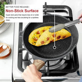 Nonstick Granite Frying Pan Skillet, Non Stick Omelette Fry Pans, Omelet Egg Pan, Stone Cookware Chef&