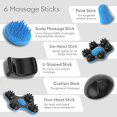 Deep Tissue Massager for Back, Shoulders, Neck & Sore Muscles - Cordless Electric Handheld Massager Full Body Pain Relief - Percussion Massage Therapy for Legs, Feet & Body (Black)