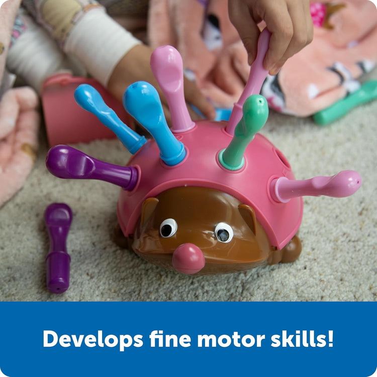 Spike the Fine Motor Hedgehog Pink - Toddler Montessori Toys, Stacking Shape, Gifts for Boys and Girls, Pattern Sensory Bin, Sorting Activities, Educational Games, Kindergarten